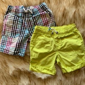 2 elastic drawstring cotton shorts size 3T